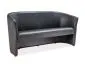 Czarna sofa tapicerowana ekoskórą do kawiarni TM-3