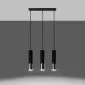 Lampa wisząca LOOPEZ 3L czarny/chrom | sklep MIRAT  kolekcja loopez