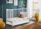 Łóżeczko dziecięce CYPI II PLUS 120x60 białe drewniane z szufladą | MIRAT.