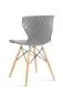 Szare krzesło plastikowe na drewnianych nogach do jadalni i kuchni OPEN