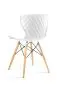 Białe krzesło plastikowe na drewnianych nogach OPEN