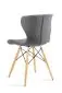 Szare krzesło tapicerowane tkaniną do jadalni na drewnianych nogach SOFT