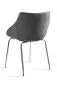 Szare tapicerowane krzesło na metalowych nogach Lumi