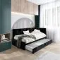 Łóżko młodzieżowe AURA 2 90x200 czarne z tapicerowanym zagłówkiem i szufladą I sklep meblowy MIRAT.