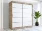 Szafa przesuwna MODUO COMFORT 180 dąb sonoma/biała mat z listwami ozdobnymi | MIRAT.  kolekcja MODUO COMFORT
