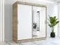 Szafa przesuwna MODUO COMFORT 180 dąb sonoma/biała mat z jednym lustrem | MIRAT.  kolekcja MODUO COMFORT