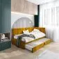 Łóżko młodzieżowe AURA 2 80x200 curry z tapicerowanym zagłówkiem i szufladą I sklep meblowy MIRAT.