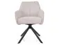 Nowoczesne krzesło Notti jasnobeżowe z metalowymi nogami do jadalni | MIRAT