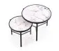 Zestaw 2 stolików FATIMA biały marmur/czarny w stylu loftowym I sklep meblowy MIRAT. styl GLAMOUR, LOFT