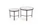 Zestaw 2 stolików FATIMA biały marmur/czarny w stylu loftowym I sklep meblowy MIRAT. styl GLAMOUR, LOFT
