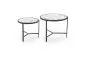 Zestaw 2 stolików FATIMA biały marmur/czarny w stylu loftowym I sklep meblowy MIRAT. styl GLAMOUR, LOFT