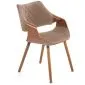 Krzesło tapicerowane K396 VELVET beżowe/orzech ze sklejki I sklep meblowy MIRAT.