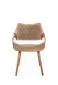 Krzesło tapicerowane K396 VELVET beżowe/orzech ze sklejki I sklep meblowy MIRAT.
