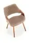 Krzesło tapicerowane K396 VELVET beżowe/orzech ze sklejki I sklep meblowy MIRAT.