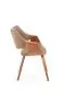 Krzesło tapicerowane K396 VELVET beżowe/orzech ze sklejki I sklep meblowy MIRAT.