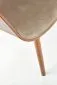 Krzesło tapicerowane K396 VELVET beżowe/orzech ze sklejki I sklep meblowy MIRAT.