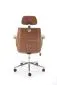 Fotel biurowy TIMBER beżowy/orzechowy z podłokietnikami I sklep meblowy MIRAT.