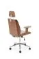 Fotel biurowy TIMBER beżowy/orzechowy z podłokietnikami I sklep meblowy MIRAT.