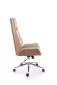 Fotel biurowy WEBSTER beżowy/orzechowy skórzany I sklep meblowy MIRAT.
