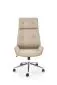 Fotel biurowy WEBSTER beżowy/orzechowy skórzany I sklep meblowy MIRAT.