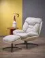 Fotel tapicerowany PESTO beżowy obrotowy z podnóżkiem do salonu I sklep meblowy MIRAT.