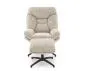 Fotel tapicerowany PESTO beżowy obrotowy z podnóżkiem do salonu I sklep meblowy MIRAT.