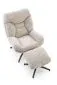 Fotel tapicerowany PESTO beżowy obrotowy z podnóżkiem do salonu I sklep meblowy MIRAT.
