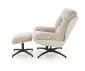 Fotel tapicerowany PESTO beżowy obrotowy z podnóżkiem do salonu I sklep meblowy MIRAT.