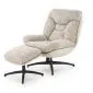 Fotel tapicerowany PESTO beżowy obrotowy z podnóżkiem do salonu I sklep meblowy MIRAT.