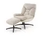 Fotel tapicerowany PESTO beżowy obrotowy z podnóżkiem do salonu I sklep meblowy MIRAT.
