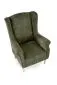 Fotel uszak HERMES oliwkowy na drewnianych nogach I sklep meblowy MIRAT.
