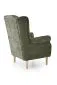 Fotel uszak HERMES oliwkowy na drewnianych nogach I sklep meblowy MIRAT.