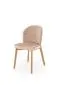 Drewniane krzesło tapicerowane BASSO beżowe/dąb naturalny I sklep meblowy MIRAT. styl SKANDYNAWSKI