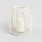 Lampion MODERN HAMPTONS ogrodowy ze świecą LED biały 19x21,5 cm | MIRAT