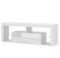 Szafka RTV EVEREST 140cm biały mat/biały połysk do salonu| sklep MIRAT styl SKANDYNAWSKI