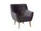 Szary fotel tapicerowany do salonu w stylu glamour NORDIC 1 VELVET