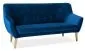 Granatowa tapicerowana sofa nowoczesna w stylu glamour NORDIC 3 VELVET