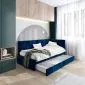 Łóżko młodzieżowe AURA 2 120x200 granatowy z tapicerowanym zagłówkiem i szufladą I sklep meblowy MIRAT.