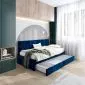 Łóżko młodzieżowe SORA 2 90x200 granatowe z oparciem i szufladą I sklep meblowy MIRAT.