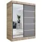 Szafa przesuwna MODUO COMFORT 3 150 dąb sonoma/antracyt z lustrem do sypialni | MIRAT.  kolekcja MODUO COMFORT