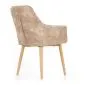 Beżowe krzesło tapicerowane ekoskórą na czterech nogach K287