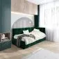 Łóżko młodzieżowe AURA 120x200 zielone z panel bocznym L i pojemnikiem I sklep meblowy MIRAT.