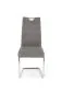 Krzesło tapicerowane K349 szare z uchwytem na srebrnej płozie | MIRAT.