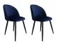 Zestaw krzeseł CLAUDINE 1 VELVET 2 szt granatowe w stylu glamour | MIRAT. w stylu kolekcja