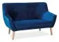 Granatowa sofa dwuosobowa tapicerowana aksamitem do salonu NORDIC 2 VELVET