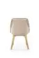 Beżowe krzesło tapicerowane drewniane nogi dąb miodowy TOLEDO 2