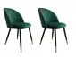 Zestaw krzeseł CLAUDINE 1 VELVET GOLD 2szt zielone z czterema nogami | MIRAT. w stylu GLAMOUR kolekcja