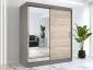 Szafa przesuwna MODUO COMFORT 180 antracyt/dąb sonoma z lustrem z lewej | MIRAT.  kolekcja MODUO COMFORT