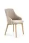 Beżowe tapicerowane krzesło z drewnianymi nogami TOLEDO 2
