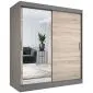 Szafa przesuwna MODUO COMFORT 180 antracyt/dąb sonoma z lustrem z lewej | MIRAT.  kolekcja MODUO COMFORT
